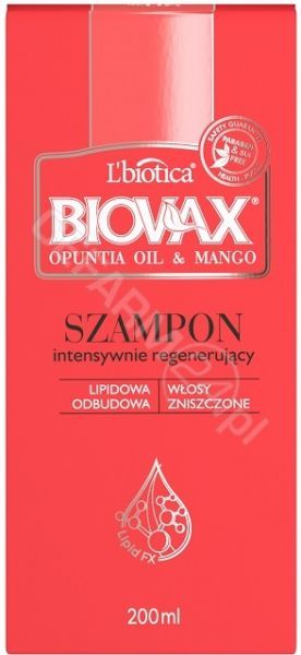 biovax opuntia oil & mango szampon intensywnie regenerujący