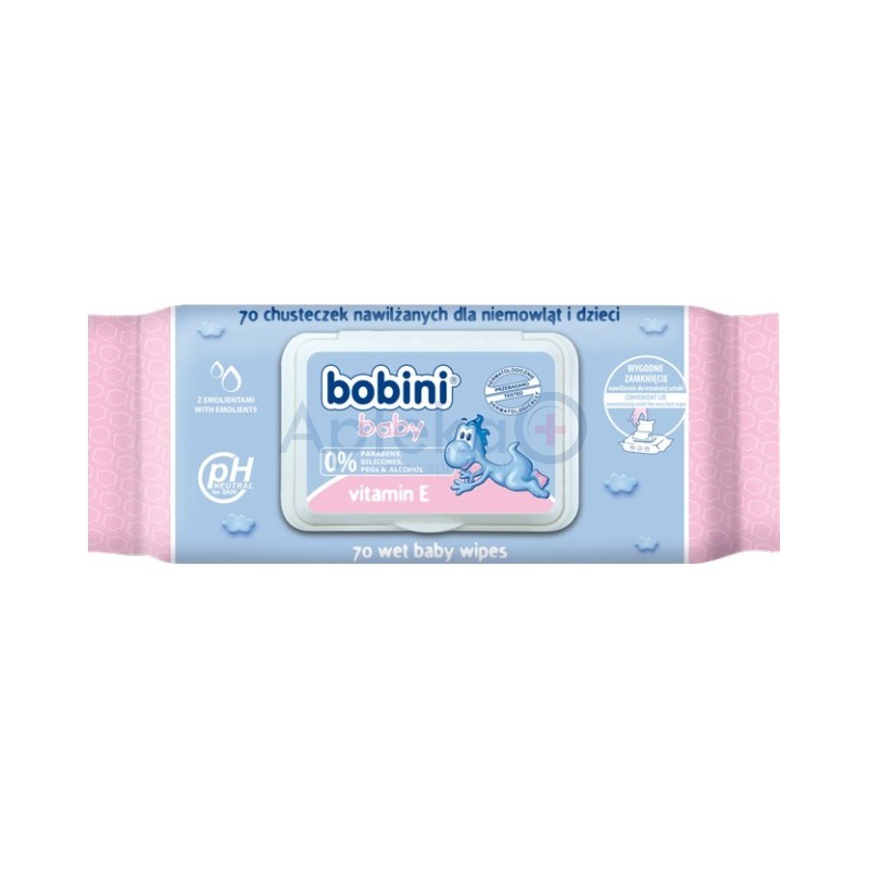 bobini baby chusteczki nawilżane z witaminą e 70sz