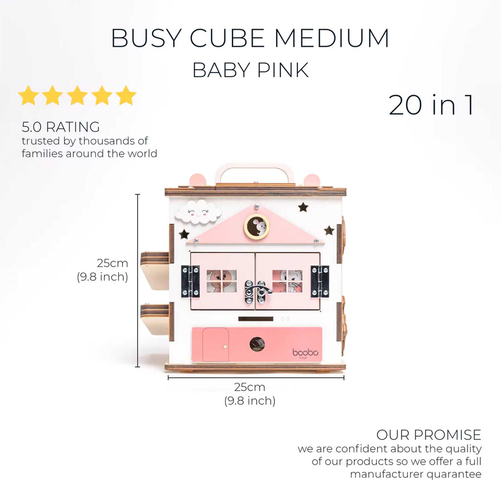 Boobo Toys Busy Cube Medium Pink dla dziewczynek