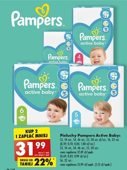 cena pieluchy pampers do 6kg biedornka