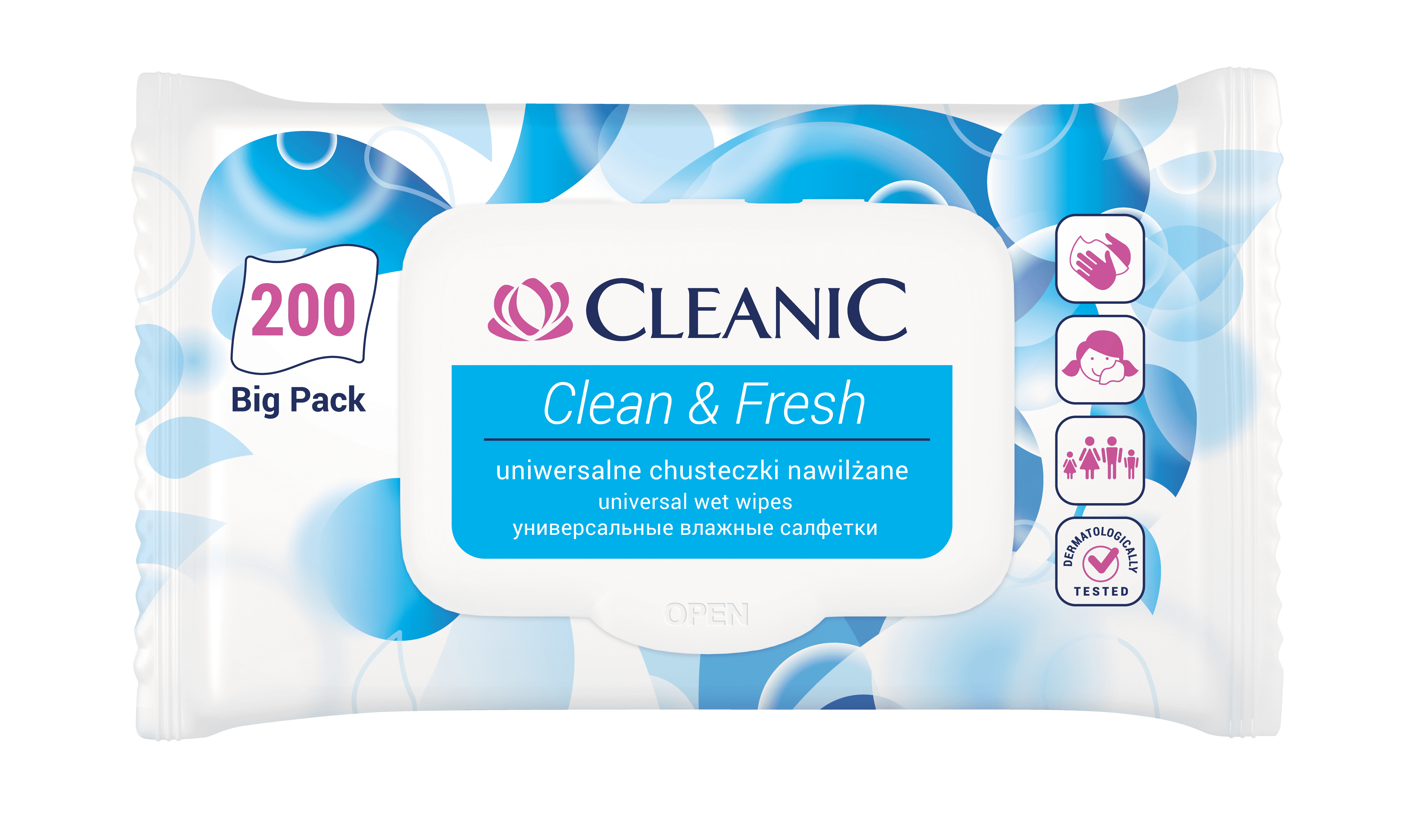 cleanic clean&fresh uniwersalne chusteczki nawilżane
