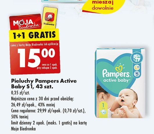 pampers biedronka pieluchy 20 sztuk