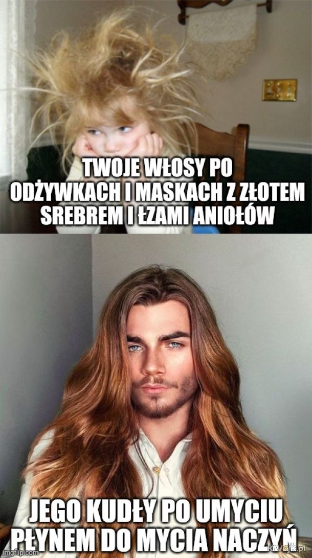 dziewczyny szampon do włosów mem