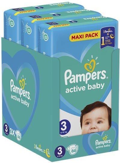 pampers baby dry rozmiar 3 198 sztuk