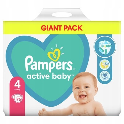 pieluchy pampers active baby-dry 4+