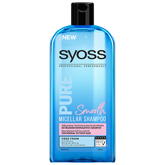 syoss pure smooth szampon micelarny do włosów normalnych i grubych