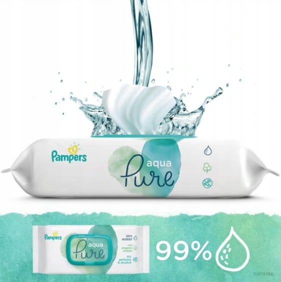 pampers chusteczki nasączone wodą aqua pure