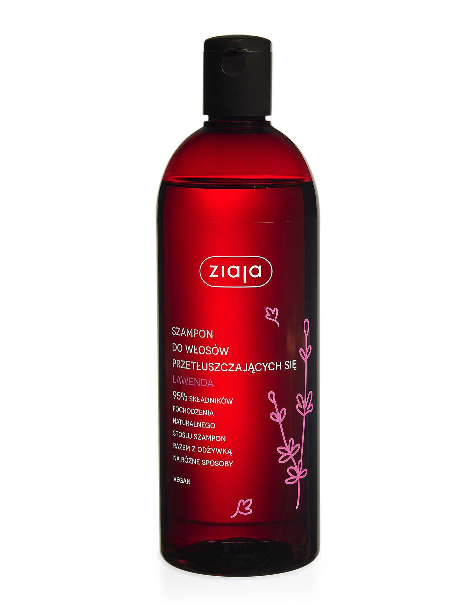 szampon w czerwonej plastikowej butelce