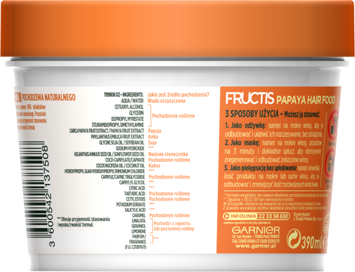 garnier fructis papaya hair food maska do włosów zniszczonych rossman