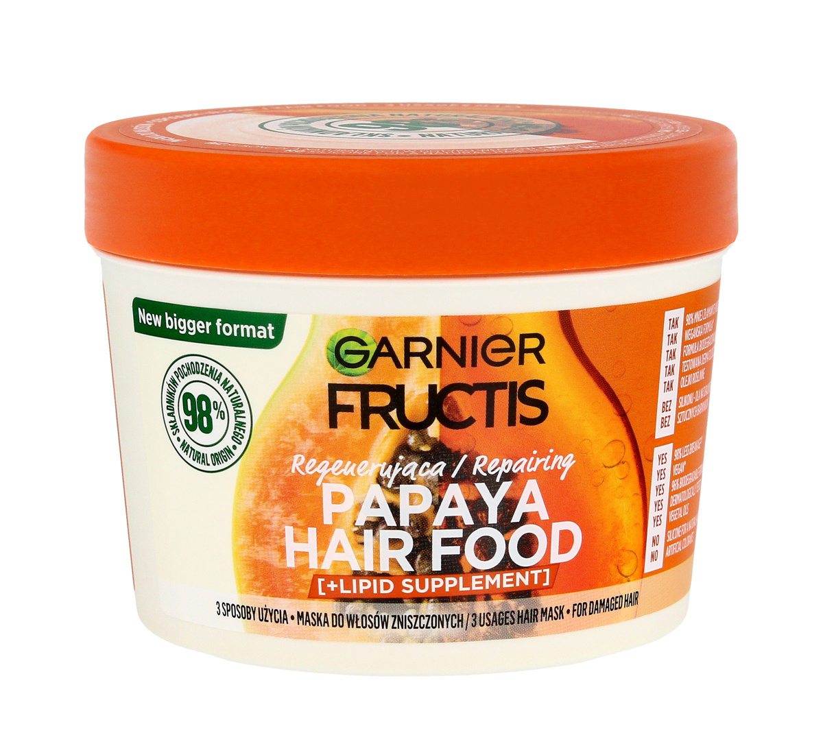 garnier fructis papaya hair food maska regenerująca do włosów zniszczonych