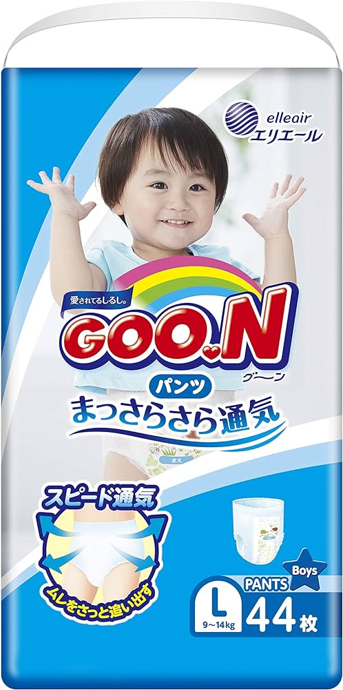 Japońskie (pieluszki podciągane) pieluchomajtki Goo.N PL dla Dziewczyn 9-14kg 44szt