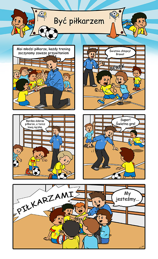 komik z pampers i piłka