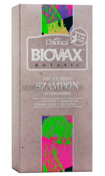 lbiotica biovax botanic szampon micelarny czystek i czarnuszka