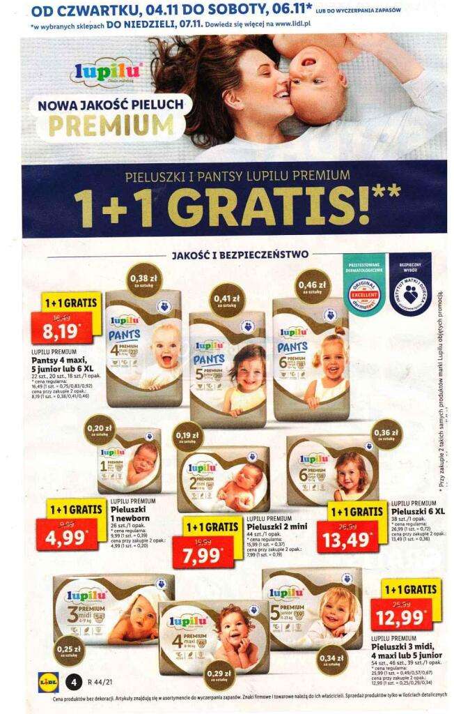 lidl liliput pieluchy cena