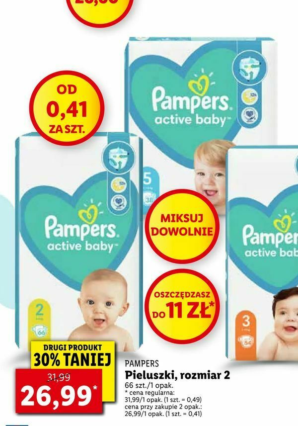 lidl pampers 2 cena