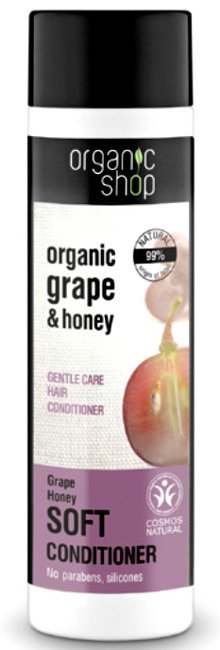 organic shop delikatnie pielęgnująca odżywka do włosów winogrona i miód