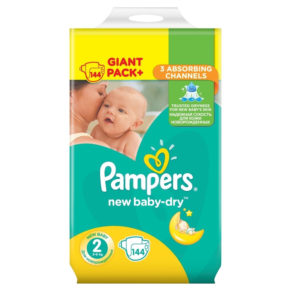 pampers 2 new baby dry 144 sztuki