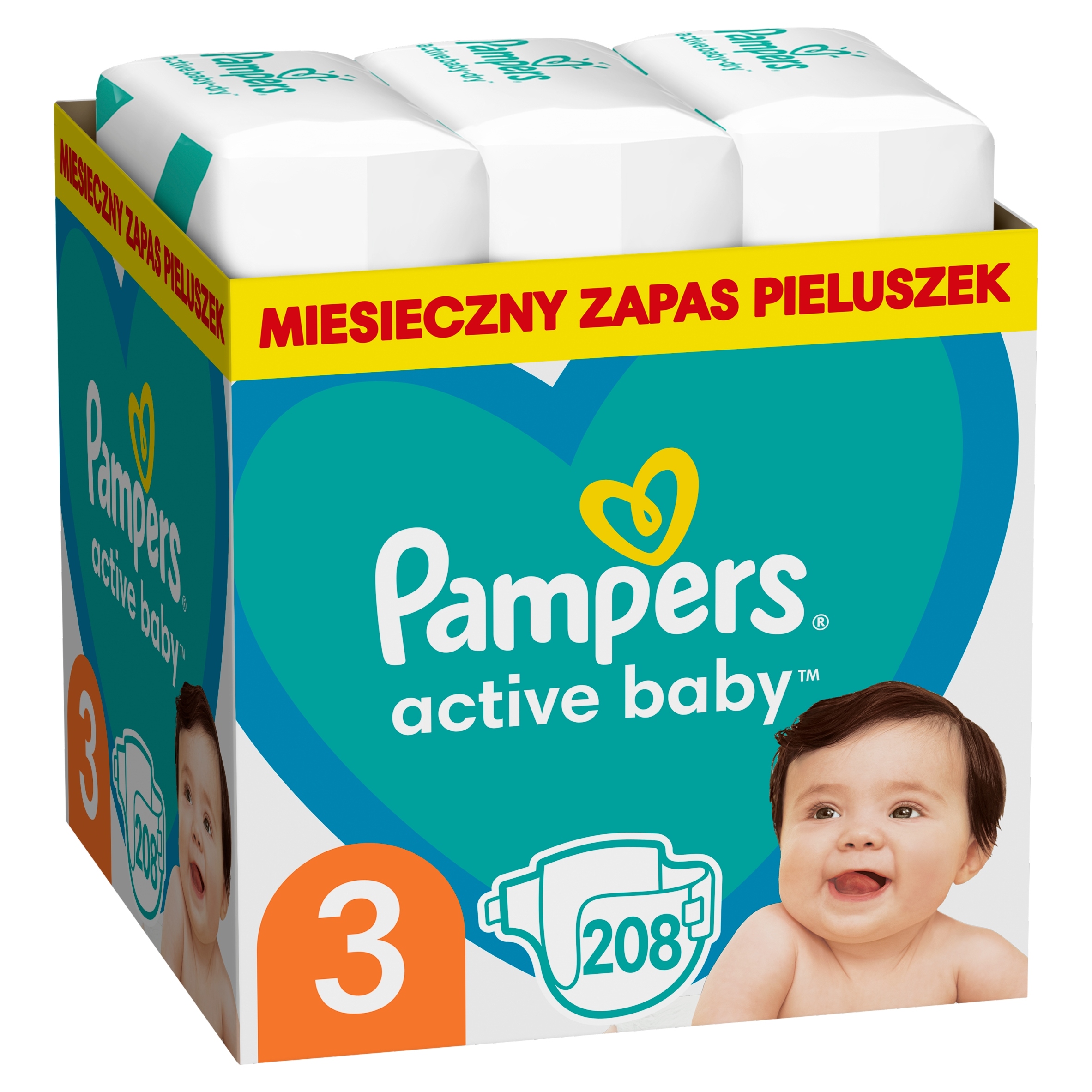 pampers active baby 3 6-10 kg 208 szt