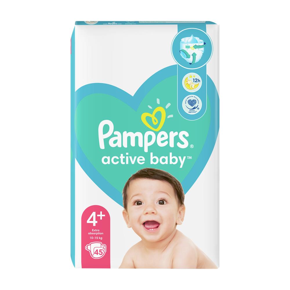 pampers active baby dry 4+ 45 szt