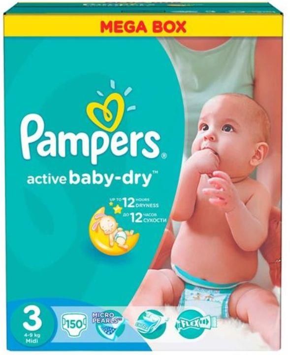 pampers active baby-dry pieluszki 3 150