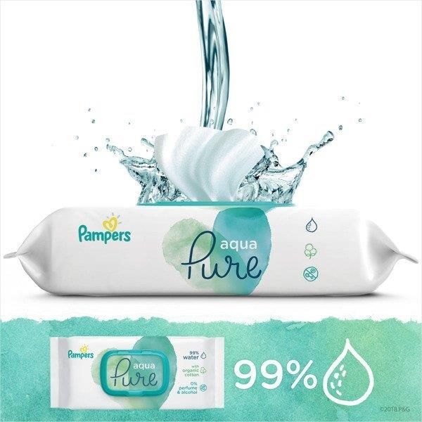 pampers aqua pure chusteczki nawilżające 18x 48sz