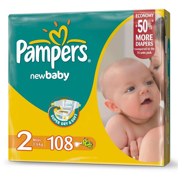 pampers new baby-dry pieluchy 2 mini 3-6 kg