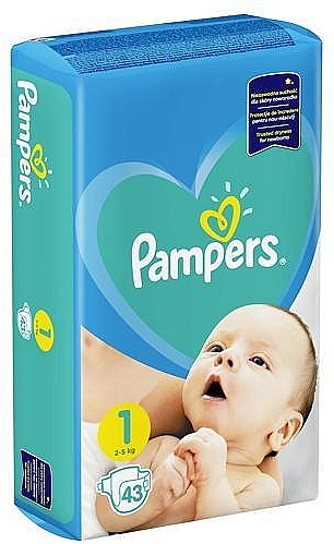 pampers new baby newborn 1 2-5kg pieluszki 43szt