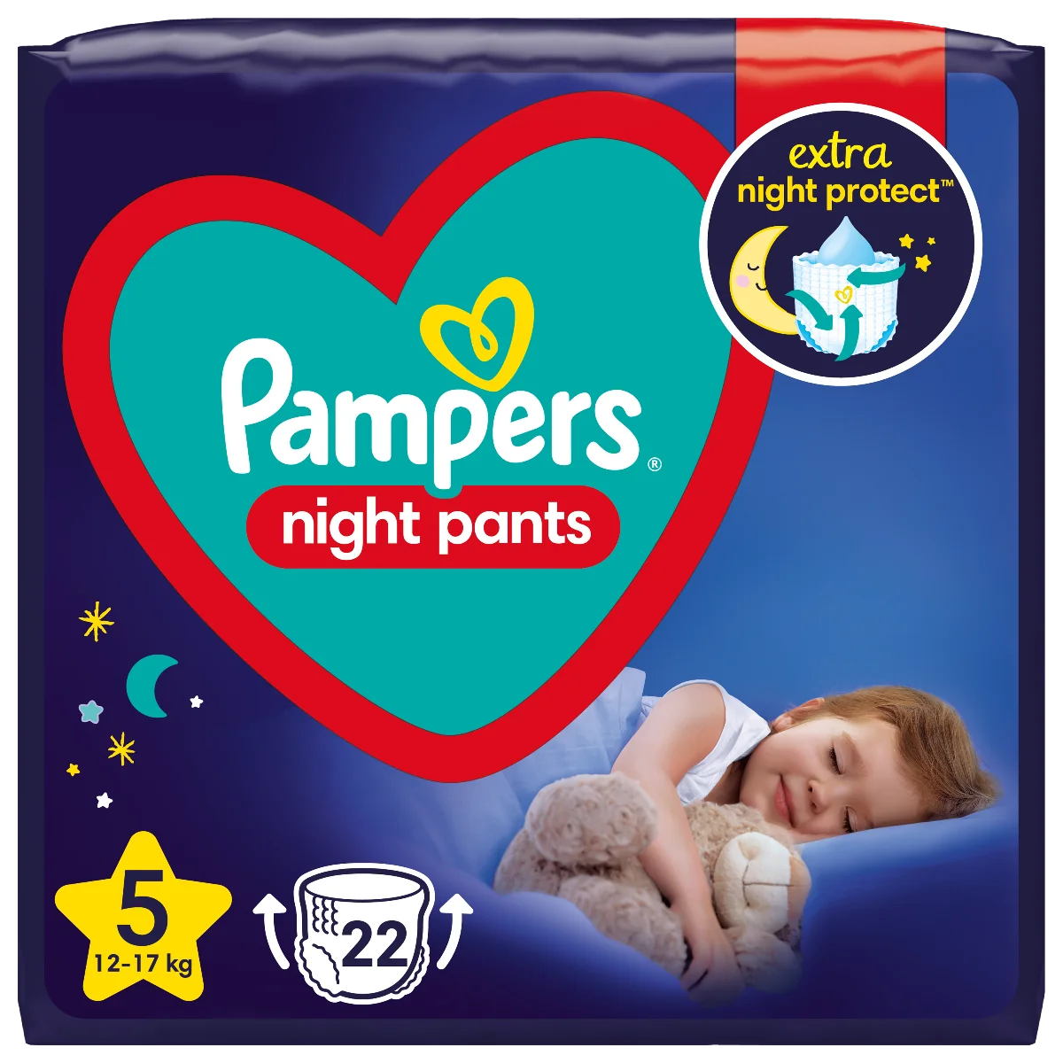 pampers pants pieluchomajtki rozmiar 5 12-17 kg junior 22 szt