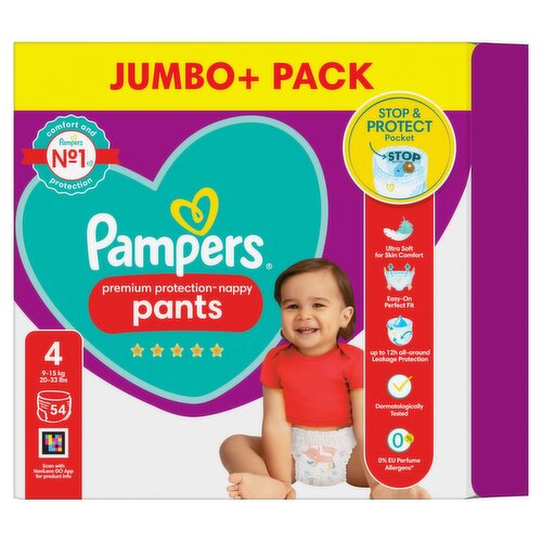 pampers premium active fit nappy pants size 4