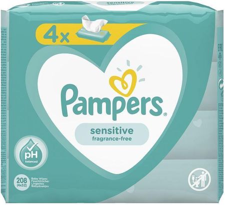 pampers sensitive chusteczki nawilżane 4x56 szt