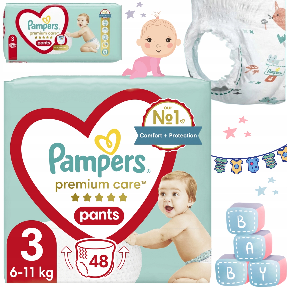 pieluchomajtki pampers 3 48sztuk