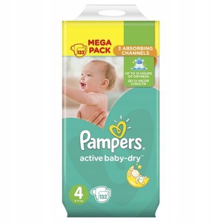 pieluchy pampers active baby-dry 4+ maxi+