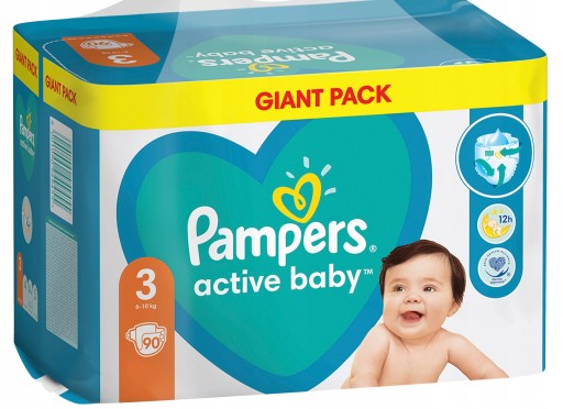 pieluchy pampers active baby giant pack 3 midi 90 szt