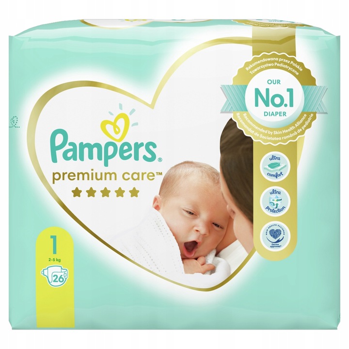 pieluszki pampers premium care rozmiar 1 2-5 kg 22 szt