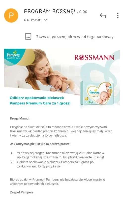 rossman rossne pampersy premium pampers