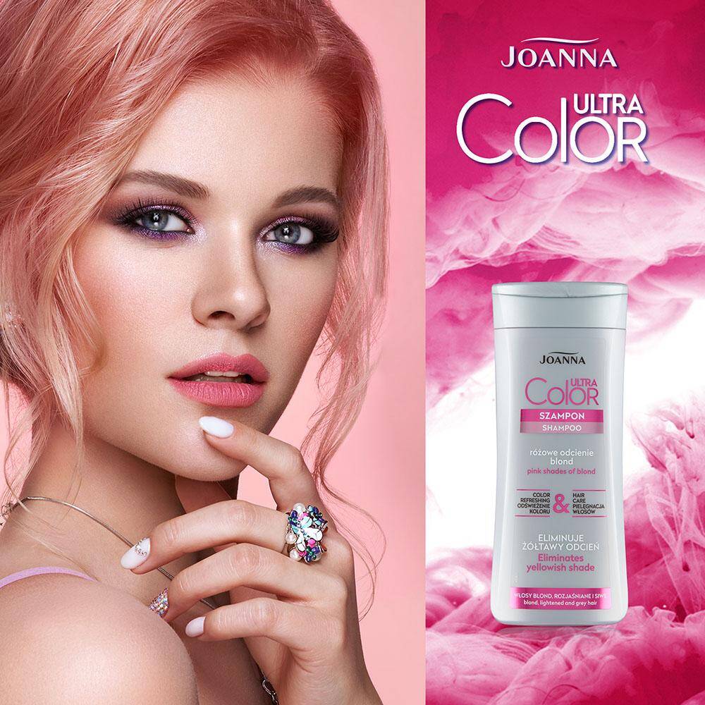 różowy szampon do włosów joanna