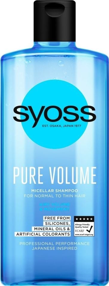 syoss pure volume szampon micelarny do włosów cienkich